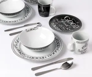 16pc Good Food Made With Love Dinner Set