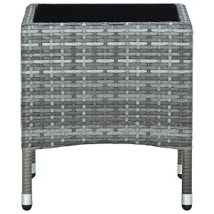 Berkfield Garden Table Grey 40x40x45 cm Poly Rattan