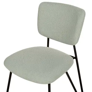 Set of 2 Dining Chairs NELKO Boucle Light Green