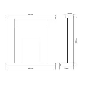 Ravensdale Soft White Timber Fireplace Suite with Inset Electric Stove