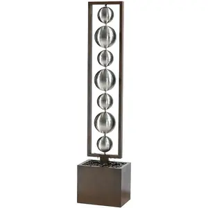 Primrose Zuma Stainless Steel Spheres Water Wall Water Feature H183cm