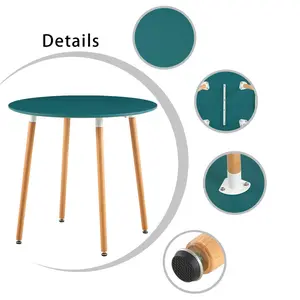 Dex 4 - Person Dining Set Turquoise / Black/White