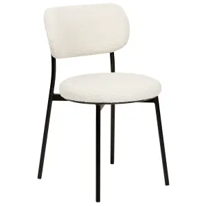 Set of 2 Dining Chairs CASEY Boucle Off-White