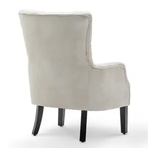 Faux Leather Suede Cream Gabriella Accent Chair