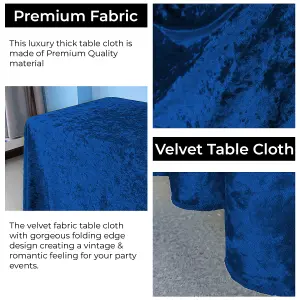 Diamond Velvet Rectangle Tablecloth, Royal Blue , 90 Inch x 156 Inch