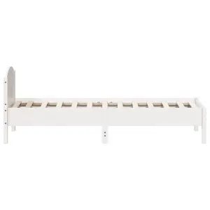 Berkfield Bed Frame without Mattress White 100x200 cm Solid Wood Pine