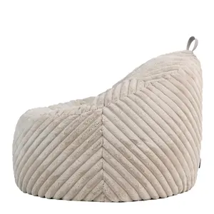 icon Cocoon Ribbed Faux Fur Bean Bag Natural Bean Bag Chairs