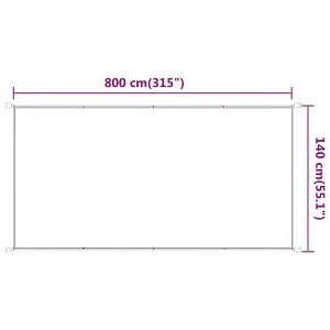 Berkfield Vertical Awning White 140x800 cm Oxford Fabric