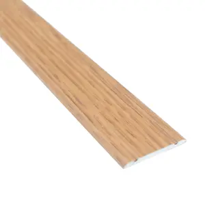 Flat self-adhesive wood effect aluminium door floor edging bar strip trim threshold 930 x 30mm a02 cognac oak