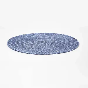 Homescapes Blue Handwoven Round Placemats Set of 4