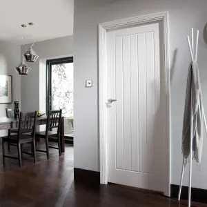 Cottage Unglazed Cottage White Woodgrain effect Internal Door, (H)2040mm (W)726mm (T)40mm