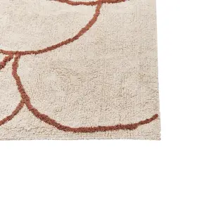 Cotton Area Rug 200 x 200 cm Beige and Brown AVDAN