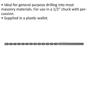 8 x 250mm Rotary Impact Drill Bit for Masonry - Durable and Versatile Tool