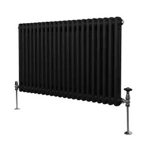 Traditional 2 Column Radiator - 600 x 1012 mm - Black