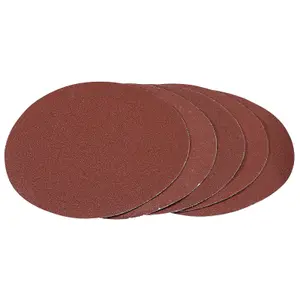 Draper Hook and Loop Aluminium Oxide Sanding Discs, 180mm, 80 Grit (Pack of 5) 93422