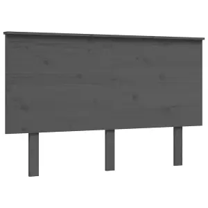 Berkfield Bed Frame with Headboard Grey 140x190 cm Solid Wood