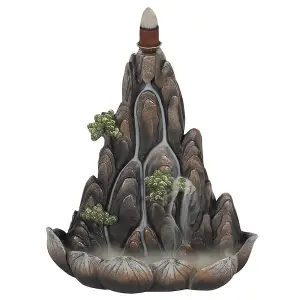 Elegant Bronze Mountain Backflow Incense Burner