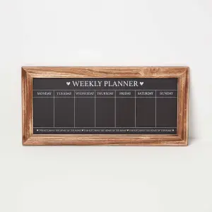 Homescapes Black Kitchen Chalk Board Meal Planner