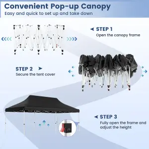 Costway 3M x 6M Pop-up Canopy Tent Folding Instant Sun Shelter w/ Carrying Bag