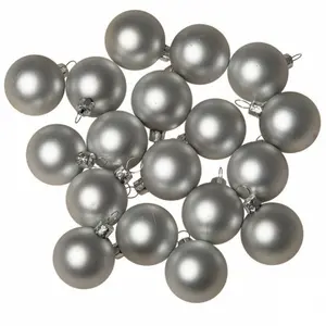 Luxury Shatterproof Bauble (Set of 18) Silver Satin / 6cm H x 6cm W x 6cm D