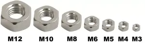 Hex Full Nut BZP Nuts Bolts Fixings Thread Bright Zinc Plated M4 - M10 Hexagon