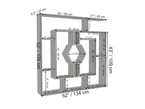 Decorotika Labrina Geometric Design Bookcase