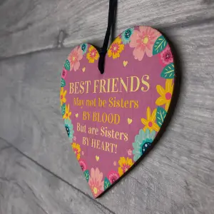 Red Ocean Best Friends Wooden Friendship Hanging Heart Birthday Gift For Her Novelty Friendship Gift For Women