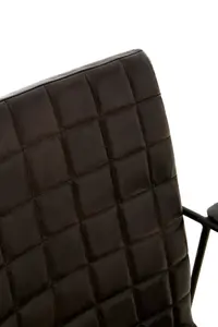 Buffalo Black Leather Weave Chair