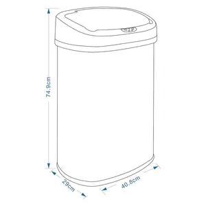 Hallum Stainless Steel 58 Litre Motion Sensor Rubbish Bin