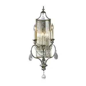 Elstead Gianna 3 Light Indoor Candle Wall Light Silver, E14