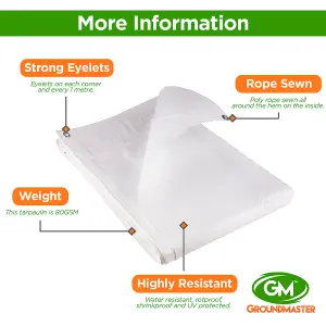 GroundMaster 80gsm Economy White Tarpaulin (4.5m x 6m)