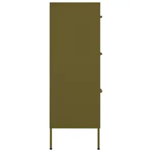 Berkfield Drawer Cabinet Olive Green 80x35x101.5 cm Steel