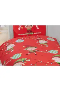 Naughty Elves Christmas Junior Toddler Duvet Cover Set