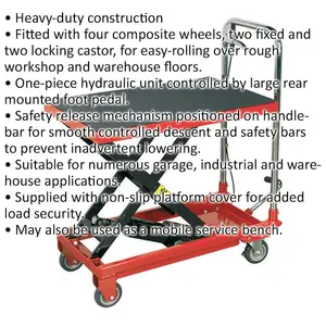 150kg Heavy Duty Hydraulic Platform Truck with Safety Release Mechanism for Industrial Use