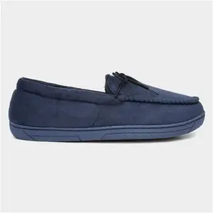 The Slipper Company Oscar Mens Navy Moccasin - Size 9 - Mens Slippers Moccasin