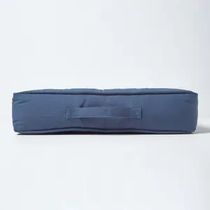 Homescapes Navy Blue Cotton Armchair Booster Cushion