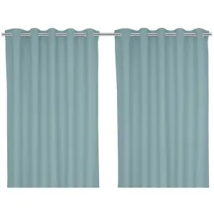 Hiva Light blue Solid dyed Lined Eyelet Curtain (W)167cm (L)183cm, Pair