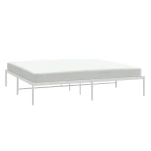 Berkfield Metal Bed Frame White 193x203 cm