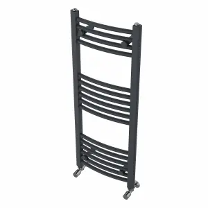 Rinse Modern Bathroom Heated Towel Rail Ladder Radiator 1000x400mm Curved for Bathroom Kitchen Anthracite