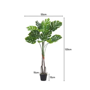 120cm H Artificial Palm Plants in Pot Fake Plants Tropical Palm Tree Potted Monstera Plant Tree for Indoor Decoration