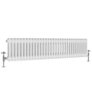 G-Rad White Double Column Horizontal Radiator - (H) 300 x (W) 1430mm