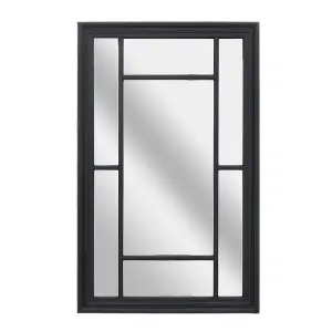 Black Decorative Large Wall Mounted Framed Mirror W 1200mm x H 750mm