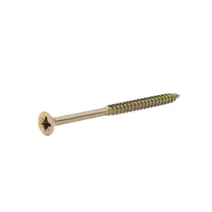 Diall Double-countersunk Yellow-passivated Carbon steel Screw (Dia)6mm (L)100mm, Pack of 100