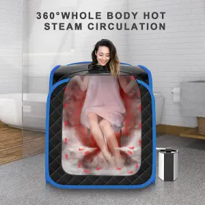 Costway 3L Foldbale Steam Sauna Personal Therapeutic Steam Spa Sauna Remote Control