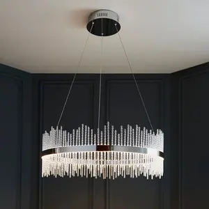 Luminosa Trapani Pendant Ceiling Light Chrome Plate, Clear Glass