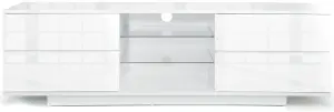 Centurion Supports Avitus Premium High Gloss White with 4-White Drawers and 2 Shelves up to 65" LED, OLED, LCD TV Cabinet