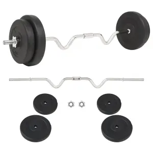 Barbell Set 30 kg Workout Fitness Gym Essential