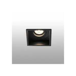 Luminosa Hyde Black Tiltable square Recessed Downlight, GU10