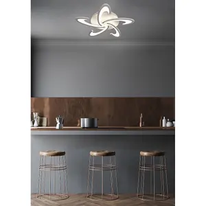 Luminosa Genova Integrated Led Semi Flush Light White 70cm