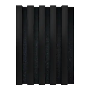 Black Laminate Acoustic Wall Panel 2400mm x 600mm (Black Felt)